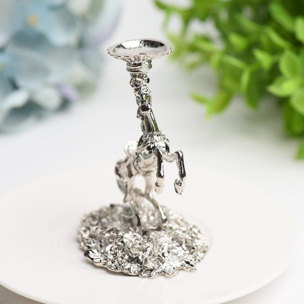 3-inch Metal Horse Shape Crystal Display Stand Base