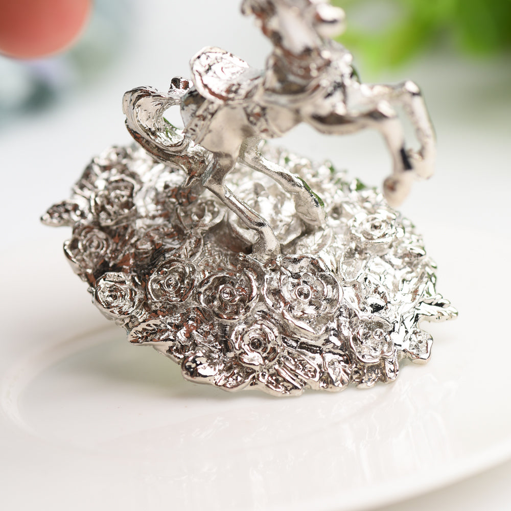 3-inch Metal Horse Shape Crystal Display Stand Base