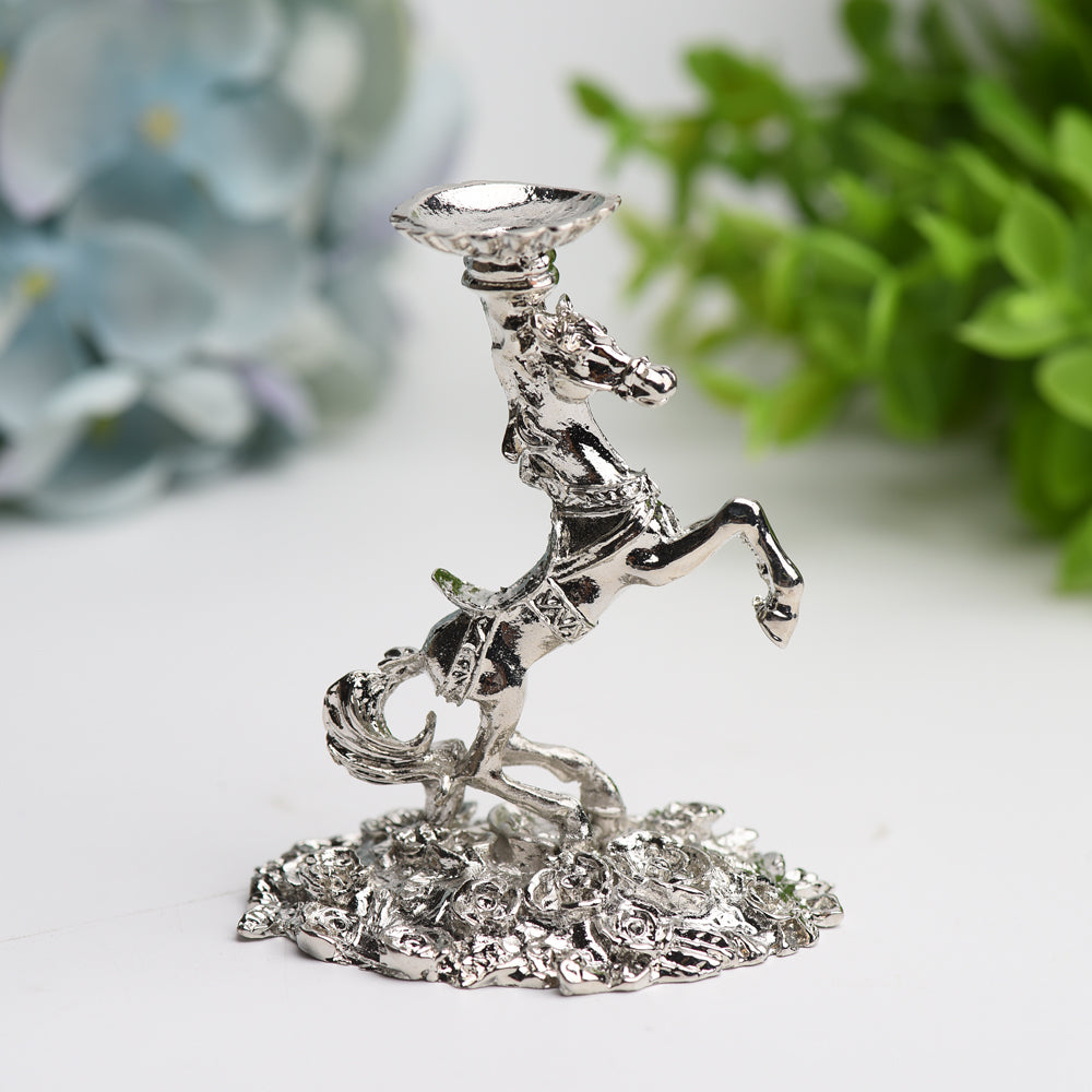 3-inch Metal Horse Shape Crystal Display Stand Base