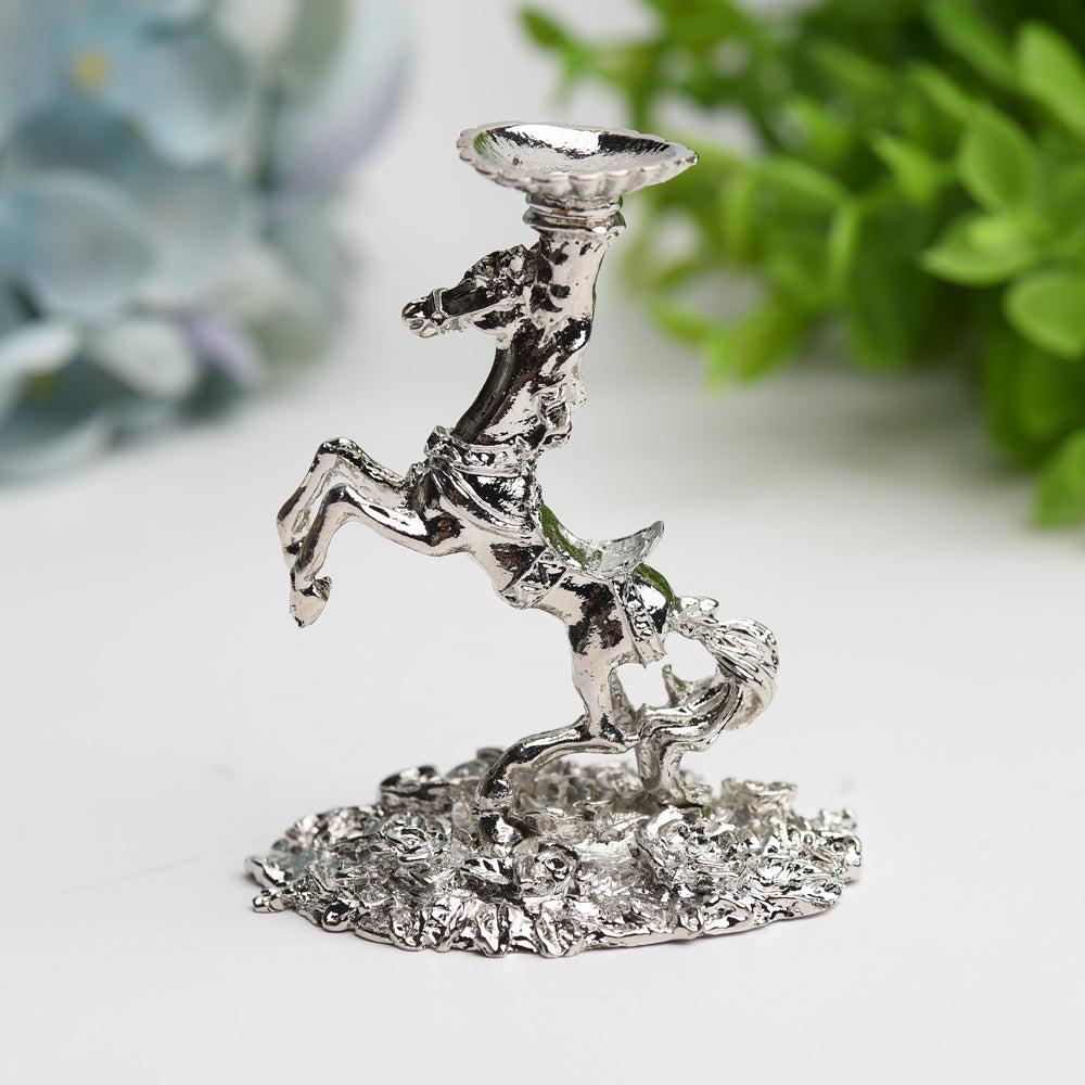3-inch Metal Horse Shape Crystal Display Stand Base