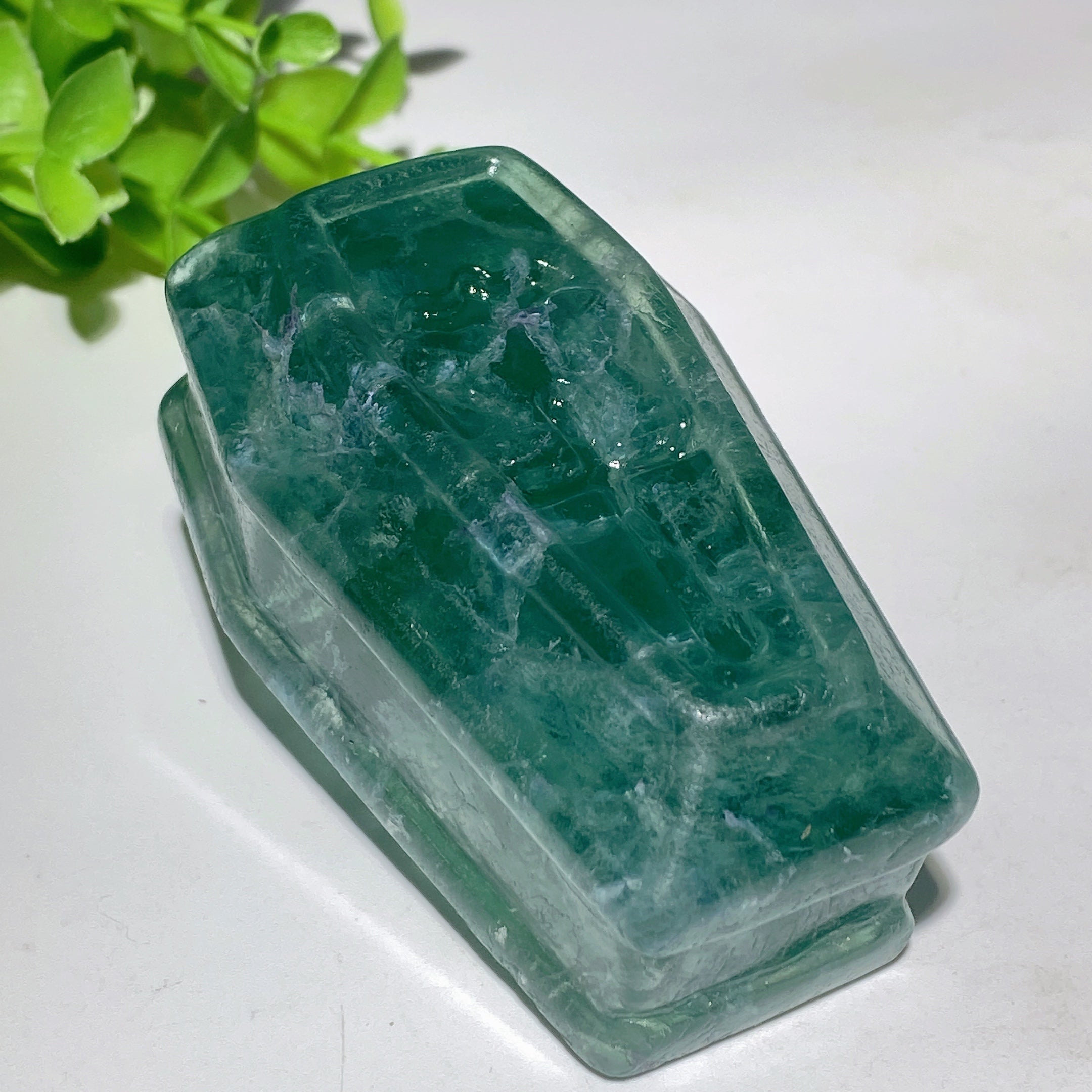 3-Inch Mixed Crystal Coffin Carvings for Healing Decor