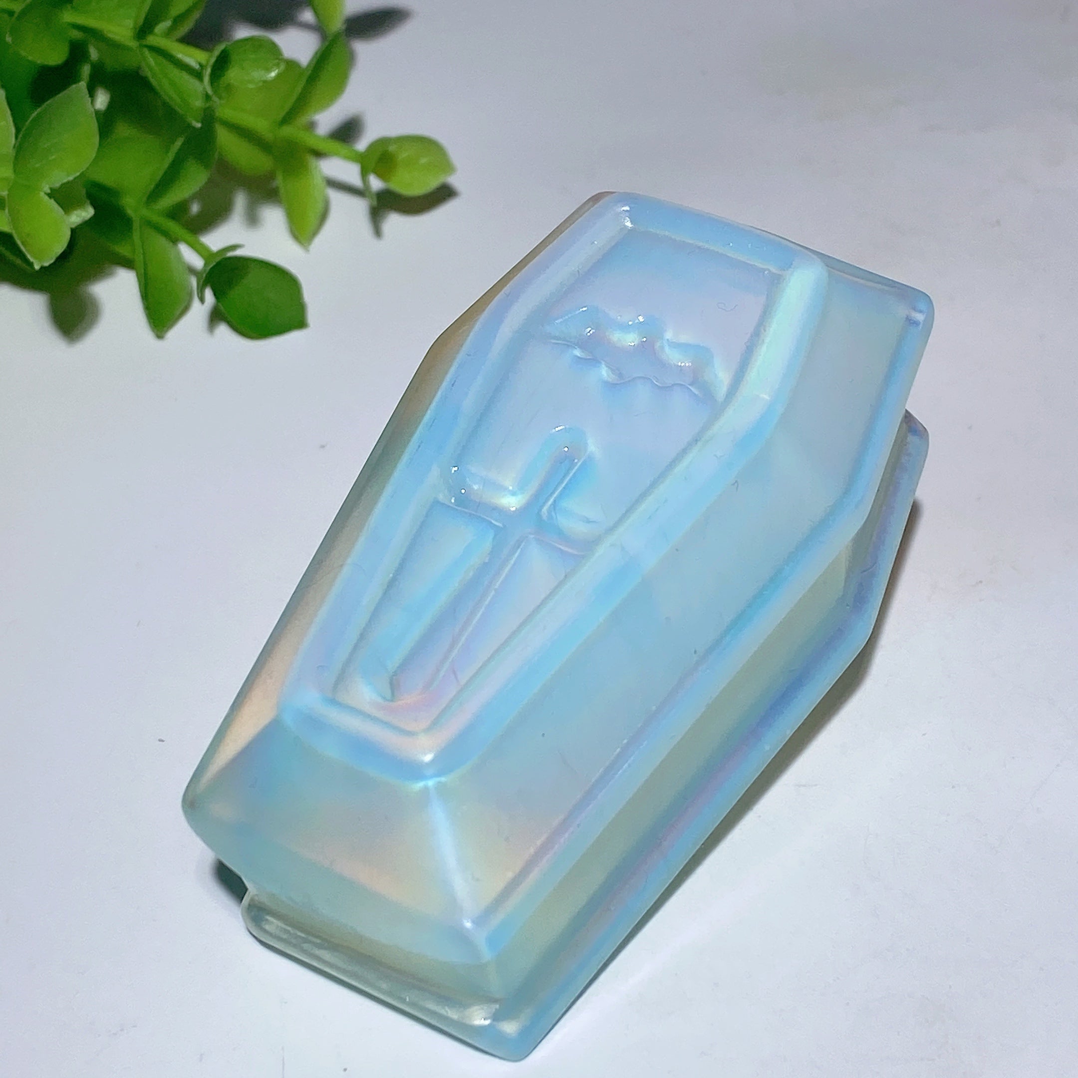 3-Inch Mixed Crystal Coffin Carvings for Healing Decor