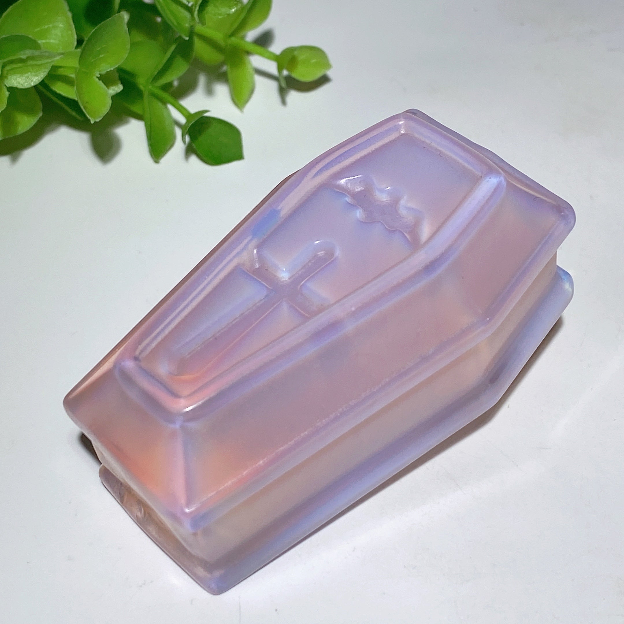 3-Inch Mixed Crystal Coffin Carvings for Healing Decor