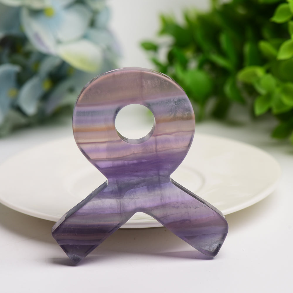 3 Inch Mixed Crystal Ribbon Carving Healing Stone