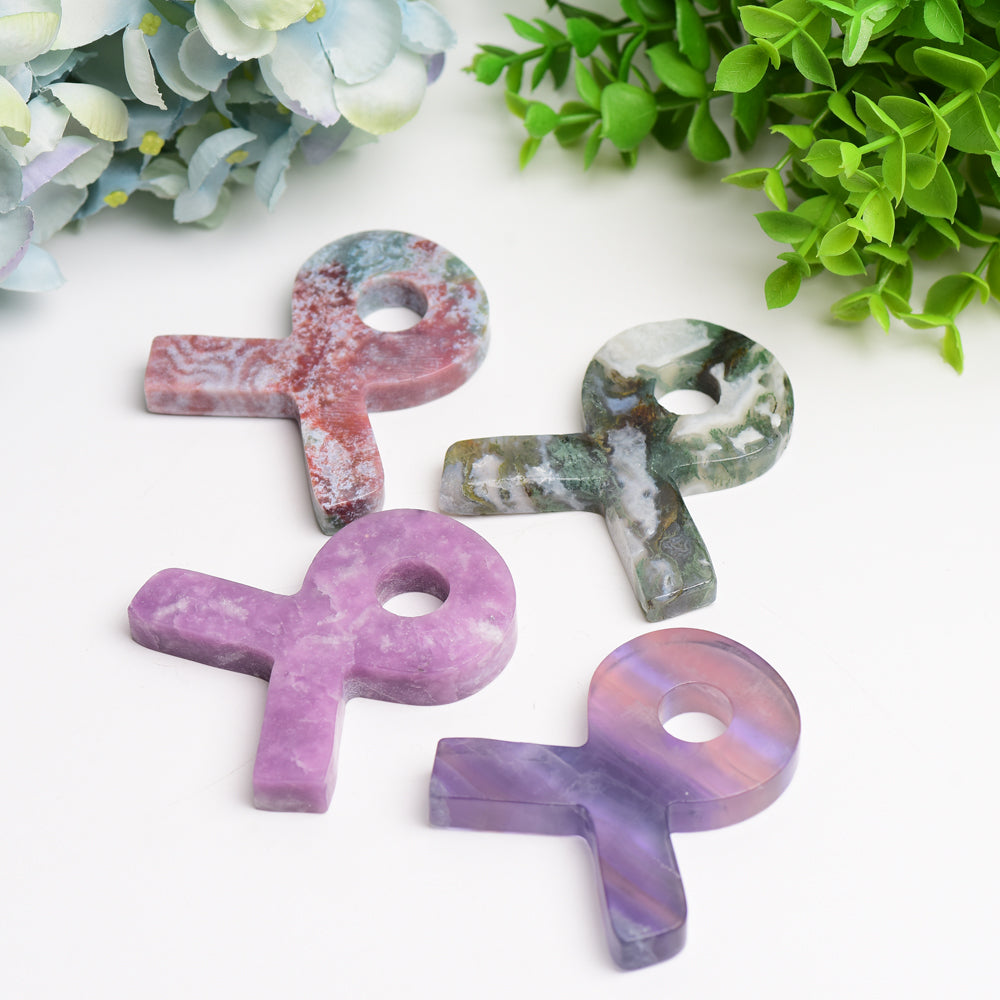 3 Inch Mixed Crystal Ribbon Carving Healing Stone