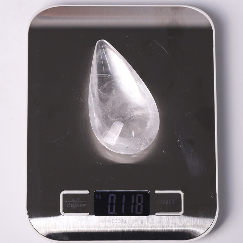 3-Inch Natural Clear Quartz Tear Drop for Energy Healing