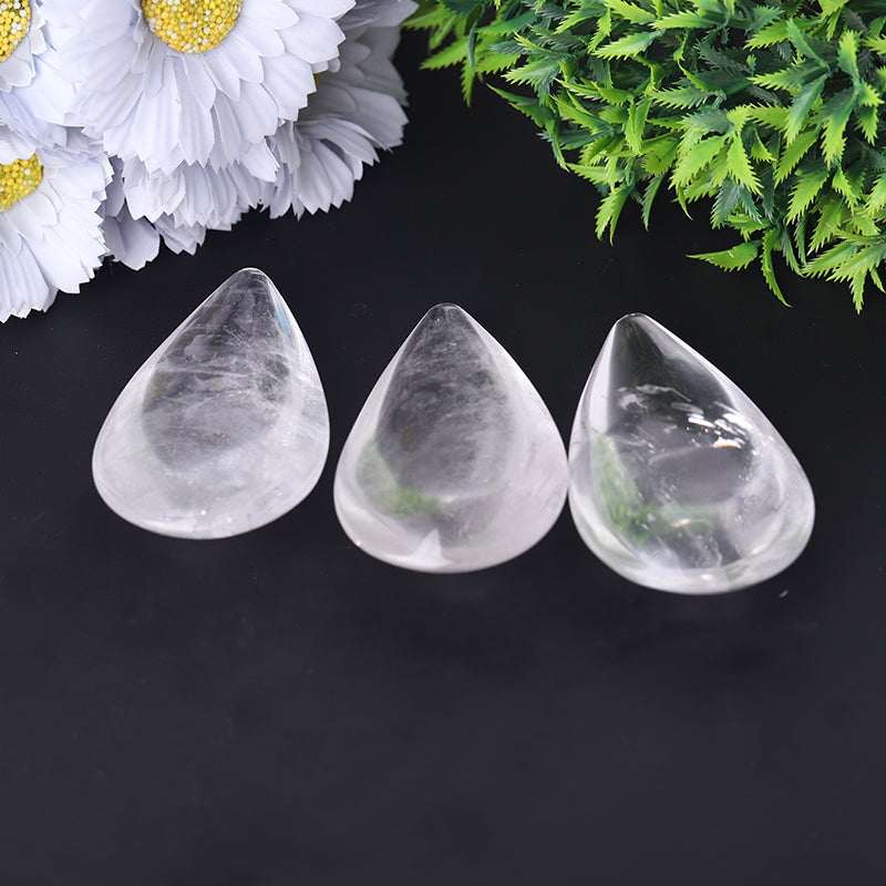 3-Inch Natural Clear Quartz Tear Drop for Energy Healing