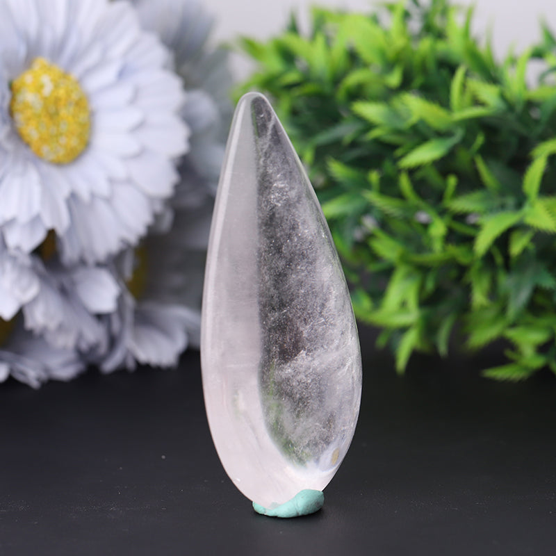 3-Inch Natural Clear Quartz Tear Drop for Energy Healing