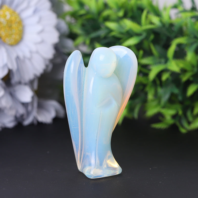 3 inch Opalite Angel Crystal Carving for Healing