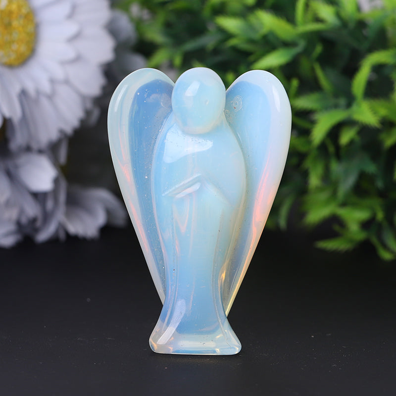 3 inch Opalite Angel Crystal Carving for Healing