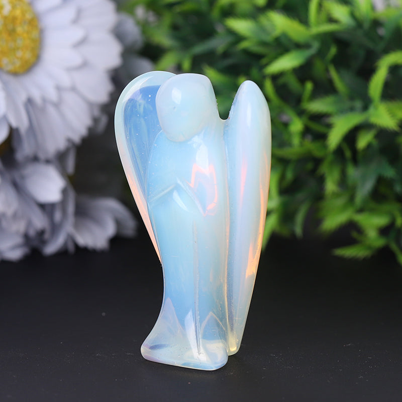3 inch Opalite Angel Crystal Carving for Healing
