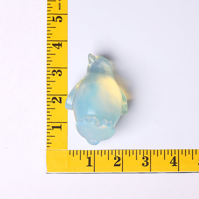 3-Inch Opalite Penguin Carving Crystal Animal Figurine