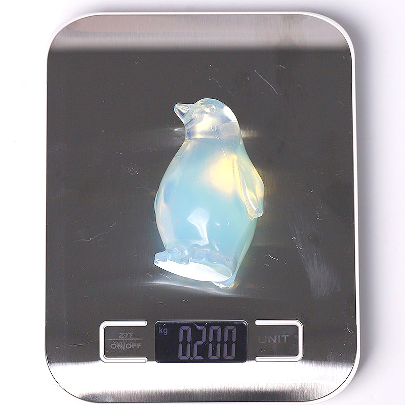 3-Inch Opalite Penguin Carving Crystal Animal Figurine