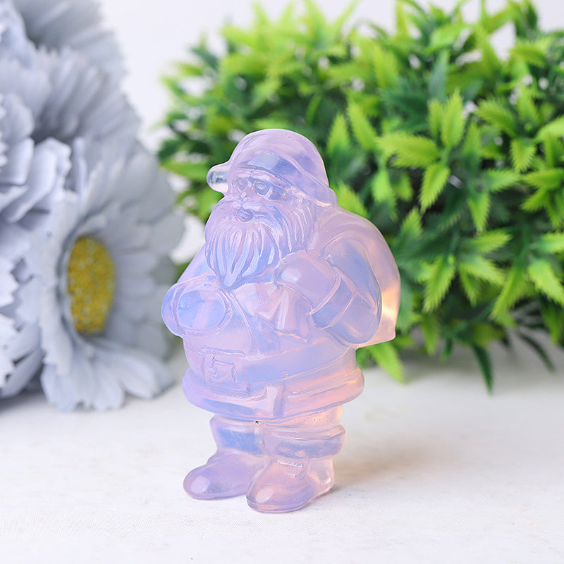 3 inch Pink Opalite Santa Claus Crystal Figurine