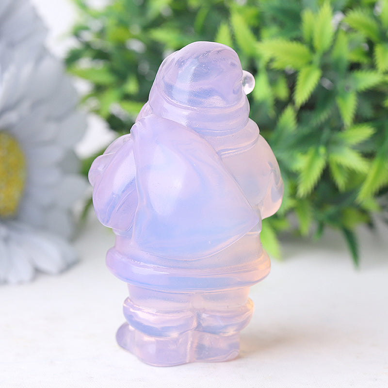 3 inch Pink Opalite Santa Claus Crystal Figurine