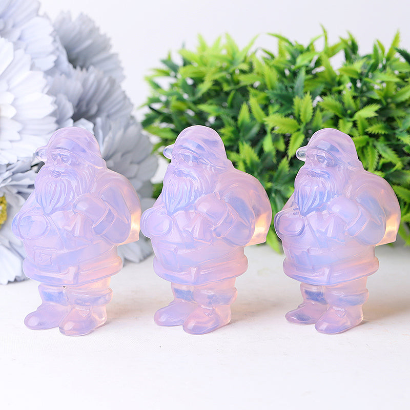 3 inch Pink Opalite Santa Claus Crystal Figurine