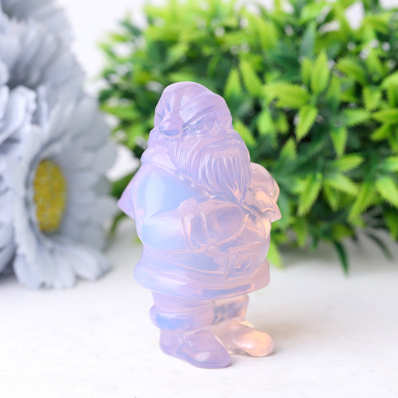 3 inch Pink Opalite Santa Claus Crystal Figurine