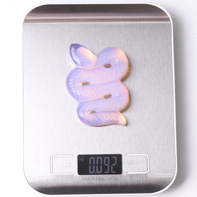 3 inch Pink Opalite Snake Crystal Figurine for Healing