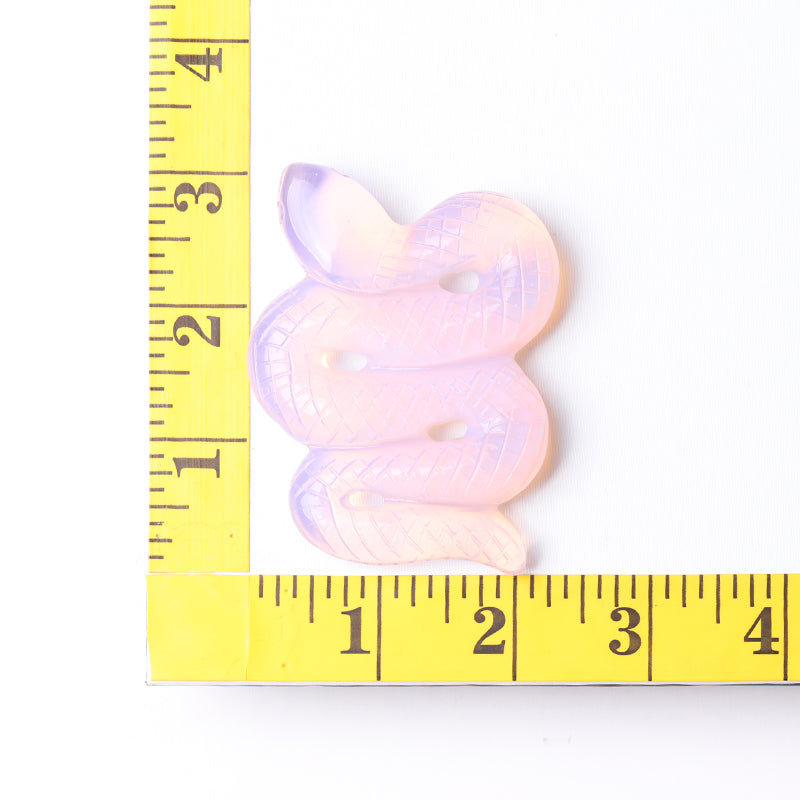 3 inch Pink Opalite Snake Crystal Figurine for Healing