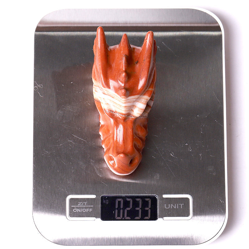 3-Inch Red Jasper Dragon Crystal Carving