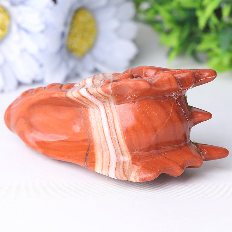 3-Inch Red Jasper Dragon Crystal Carving