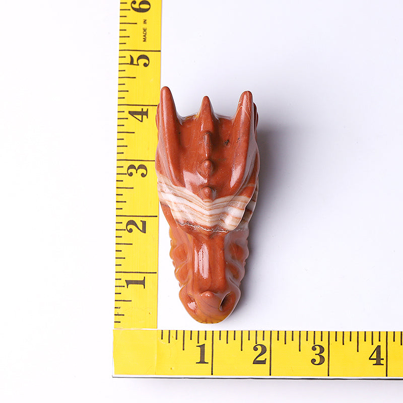 3-Inch Red Jasper Dragon Crystal Carving
