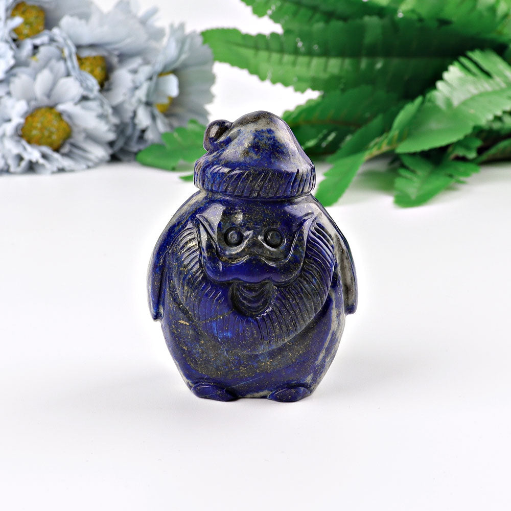 3 inch Santa Claus Crystal Figurine in Lapis and Aventurine