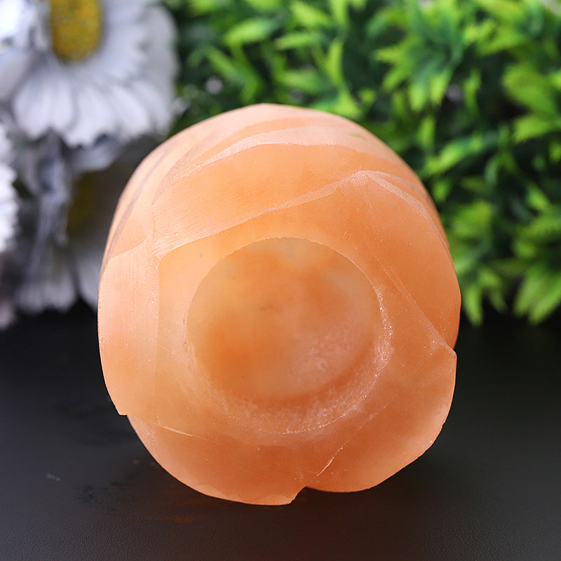 3 Inch Selenite Candle Holder for Meditation & Zen Ambiance