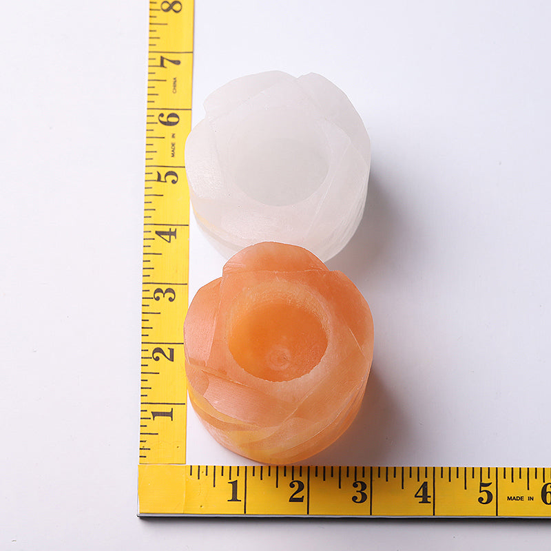 3 Inch Selenite Candle Holder for Meditation & Zen Ambiance