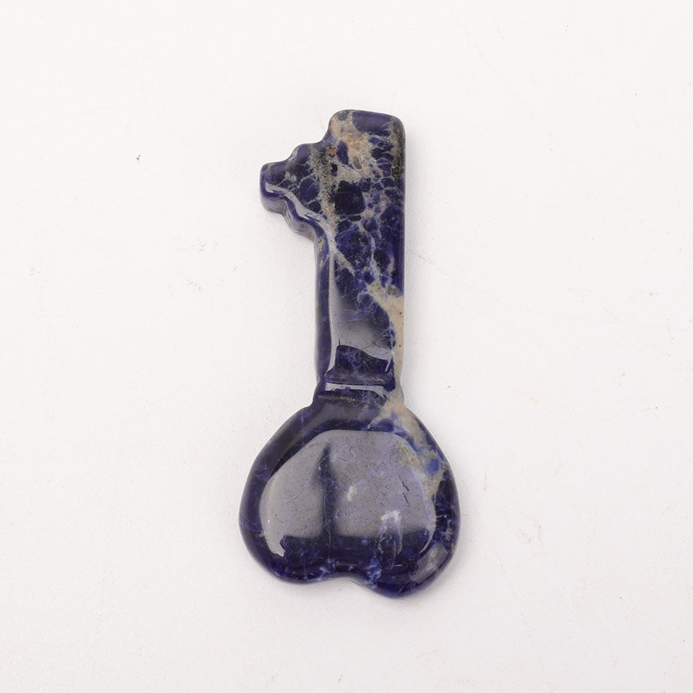 3-Inch Sodalite Heart Key Crystal Figurine