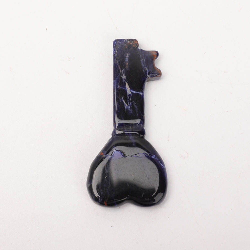 3-Inch Sodalite Heart Key Crystal Figurine