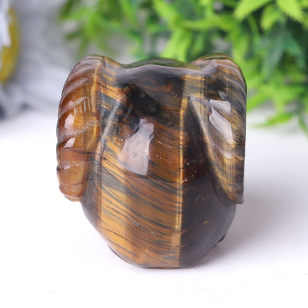 3-inch Tiger Eye Crystal Skull Carving for Spiritual Healing