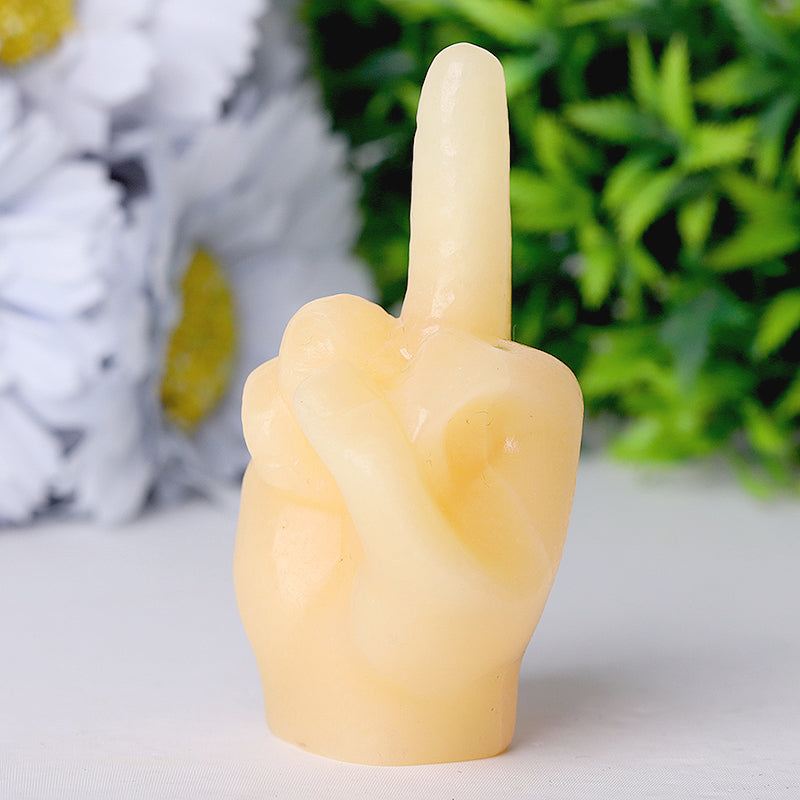 3-inch Yellow Jade Hand Crystal Figurine Carving