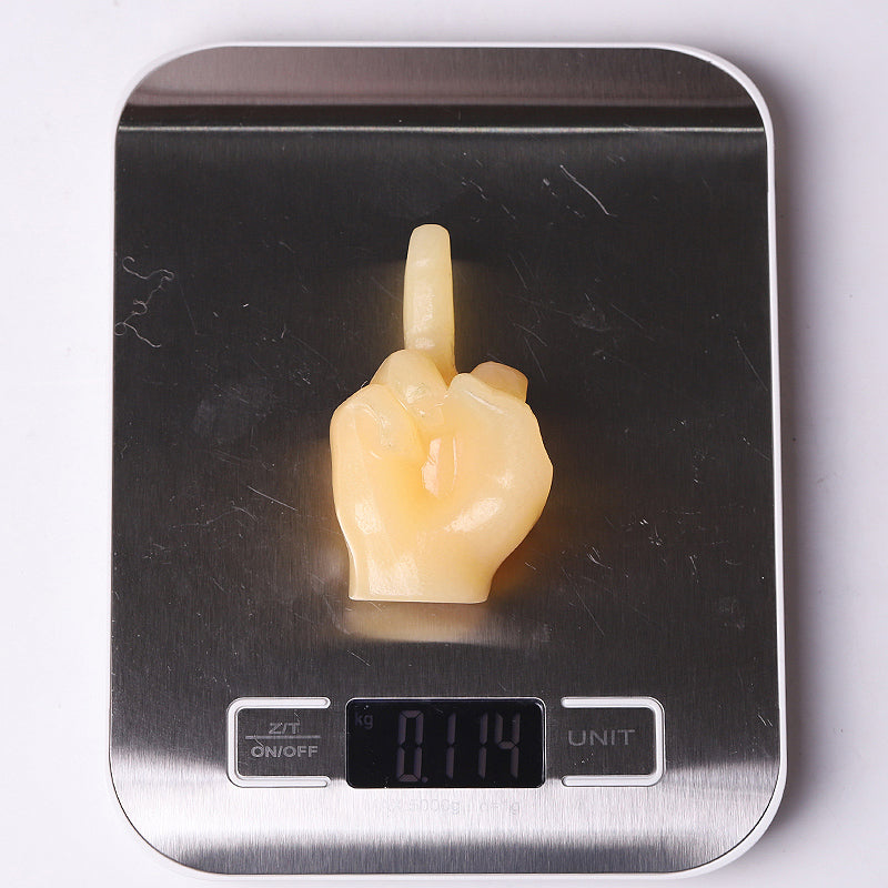 3-inch Yellow Jade Hand Crystal Figurine Carving