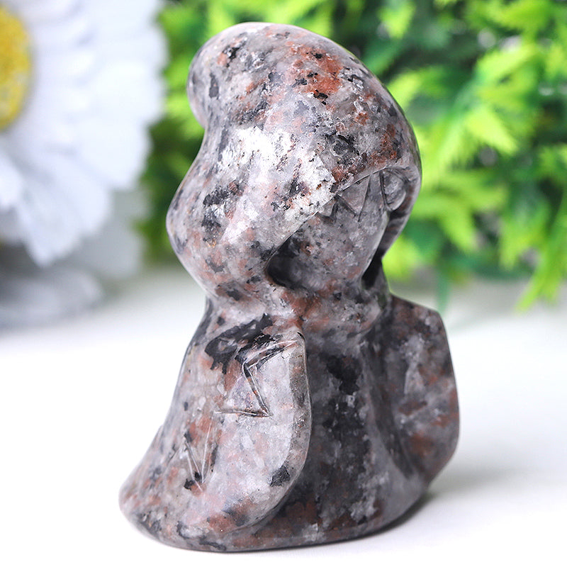 3 Inch Yooperlite Witch Crystal Figurine for Halloween Decor
