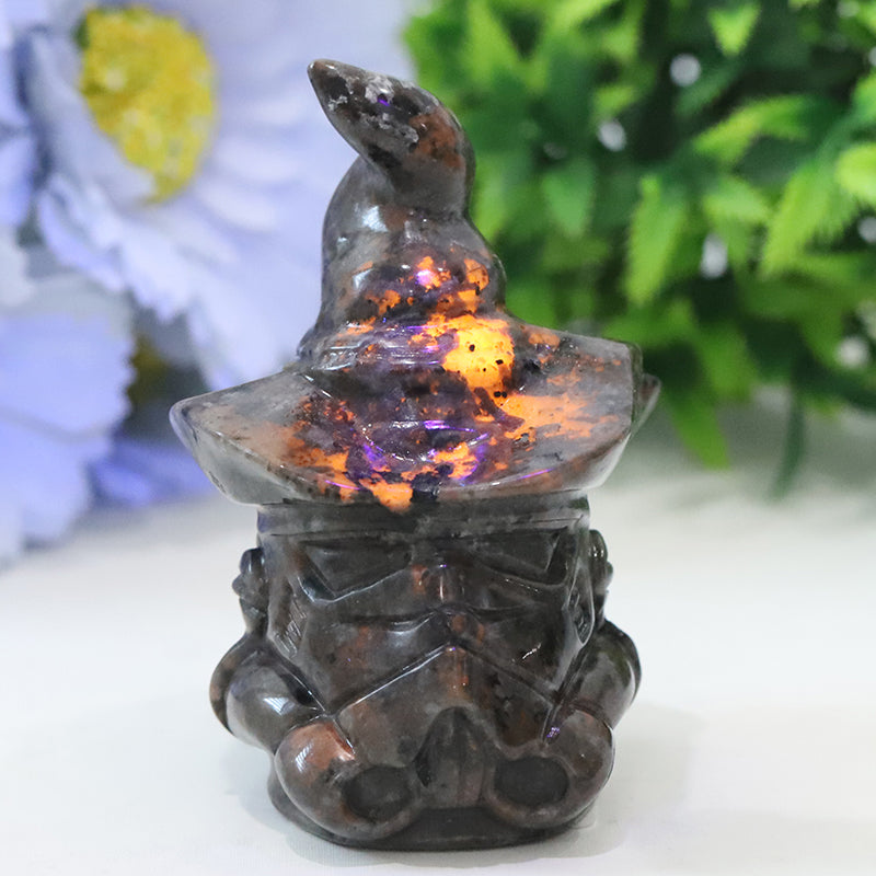 3-inch Yooperlite Wizard Crystal Carving Figurine