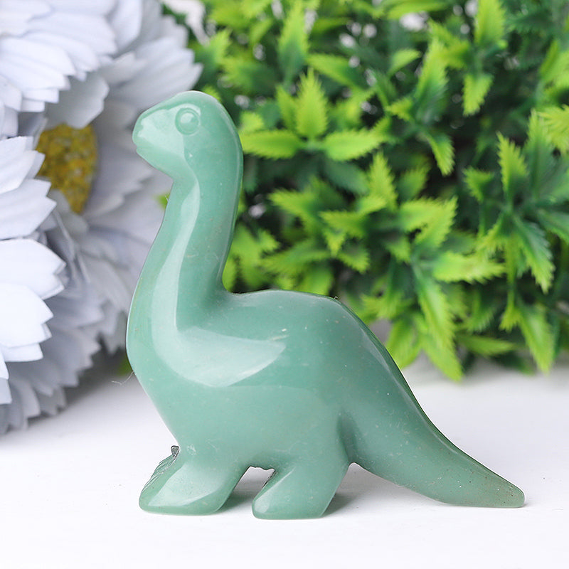3" Natural Crystal Dinosaur Figurines Carvings for Collection
