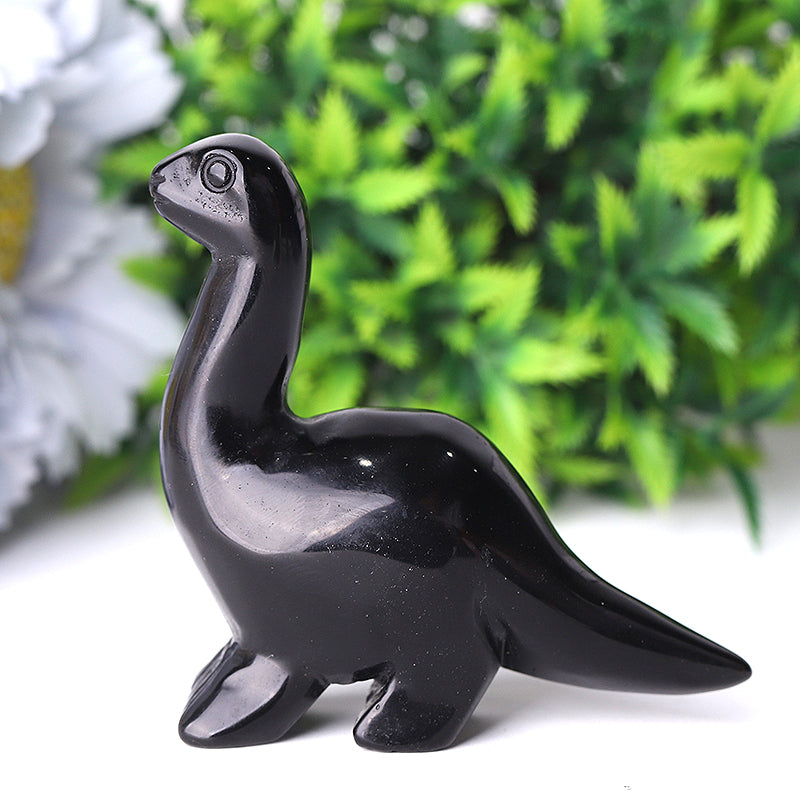 3" Natural Crystal Dinosaur Figurines Carvings for Collection