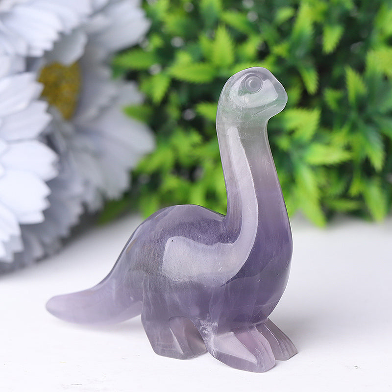 3" Natural Crystal Dinosaur Figurines Carvings for Collection