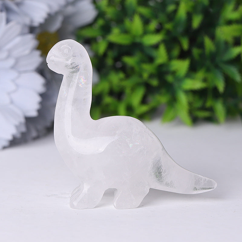 3" Natural Crystal Dinosaur Figurines Carvings for Collection