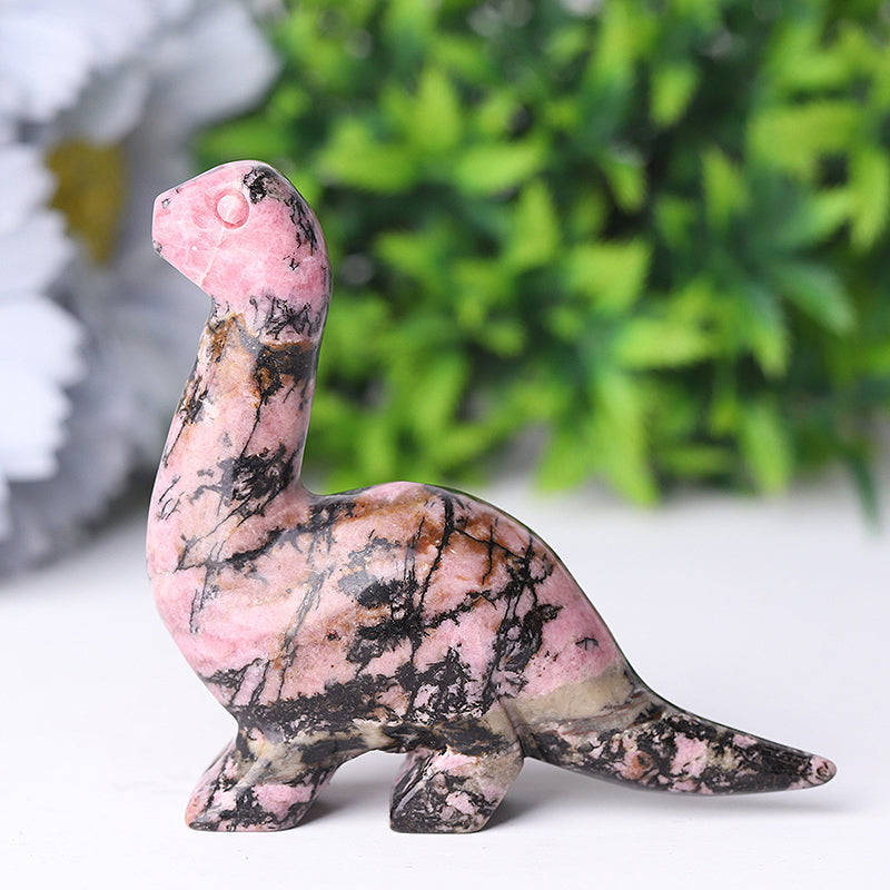 3" Natural Crystal Dinosaur Figurines Carvings for Collection