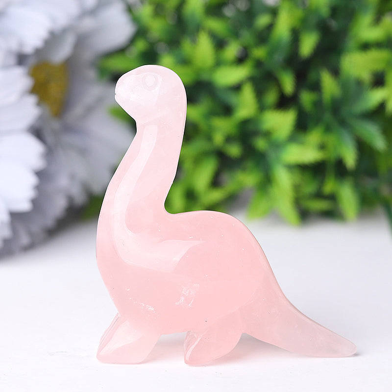 3" Natural Crystal Dinosaur Figurines Carvings for Collection
