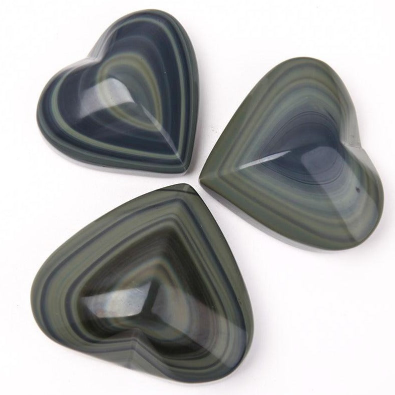 3" Rainbow Obsidian Heart Shaped Crystal for Healing