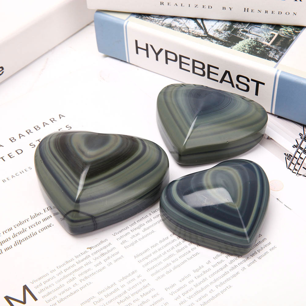 3" Rainbow Obsidian Heart Shaped Crystal for Healing