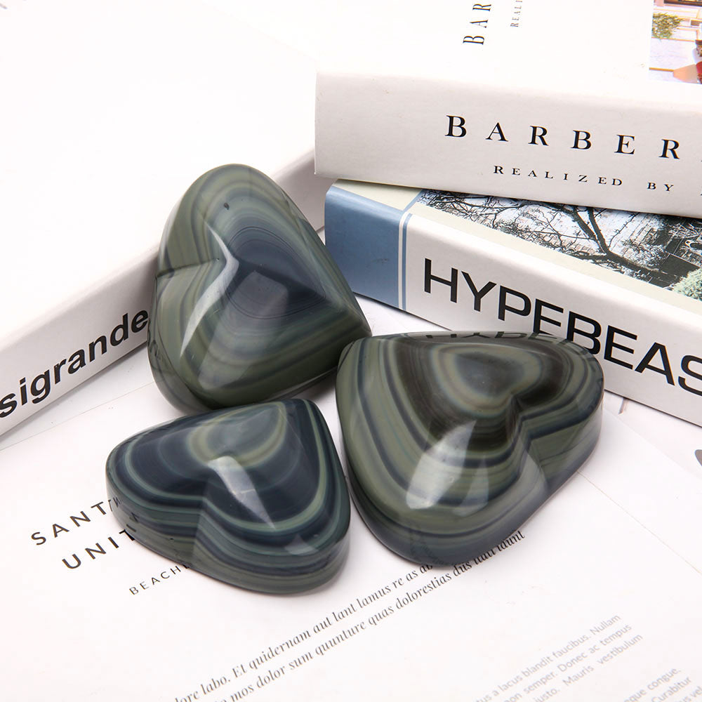 3" Rainbow Obsidian Heart Shaped Crystal for Healing