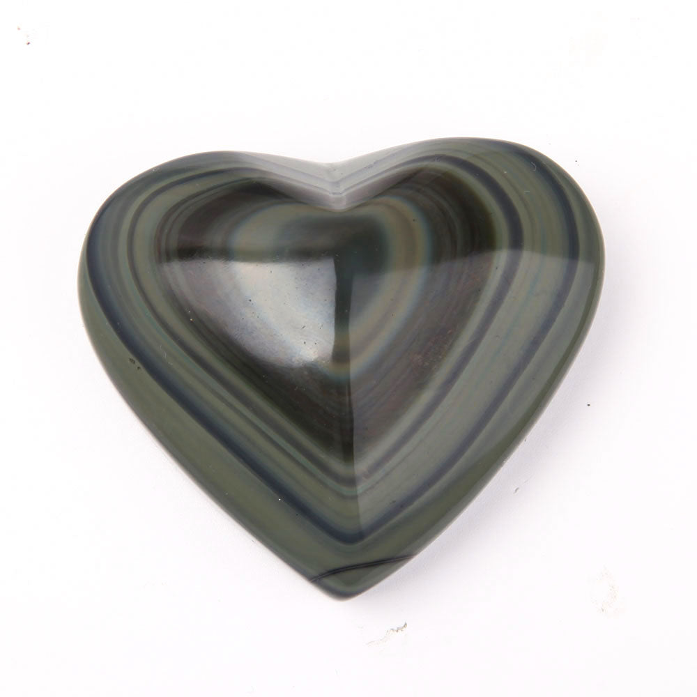 3" Rainbow Obsidian Heart Shaped Crystal for Healing