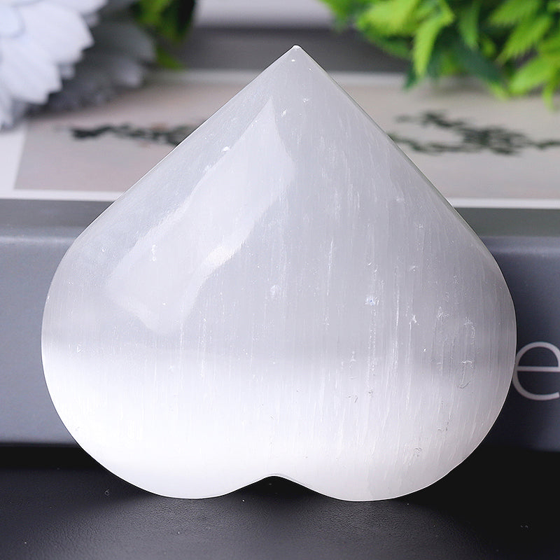 3" Selenite Heart Crystal for Meditation & Healing