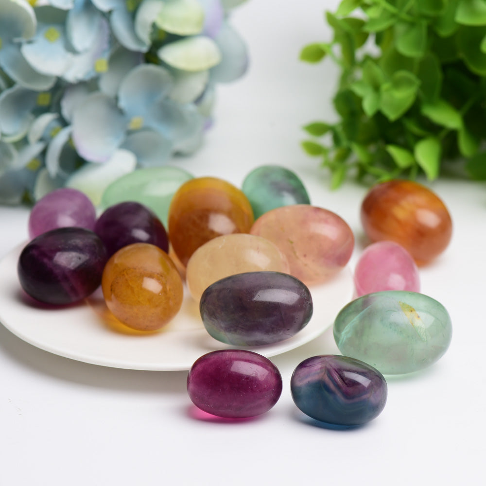 30-40mm Mixed Fluorite Tumbled Stones for Healing