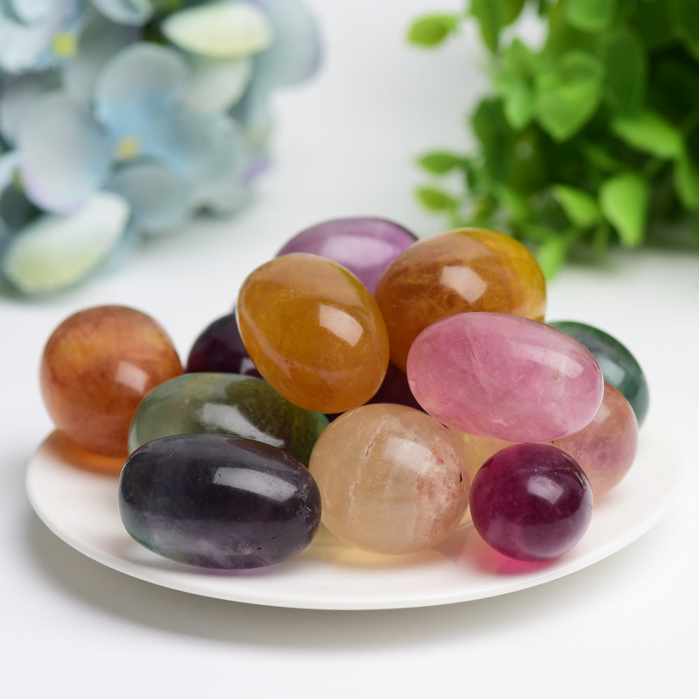 30-40mm Mixed Fluorite Tumbled Stones for Healing