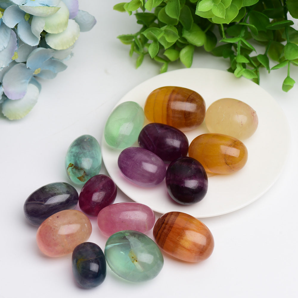 30-40mm Mixed Fluorite Tumbled Stones for Healing
